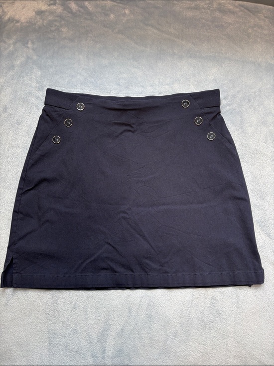 Rafaella Pants - Rafaella Navy Mini Skort with Button Accents